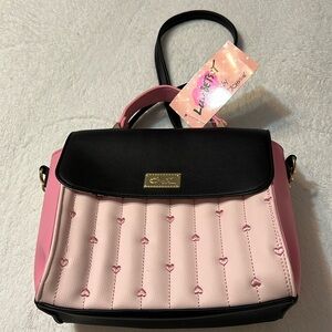 Betsy Johnson, Crossbody, bag, pink and black